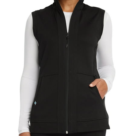 

Scrubstar Women s Ponte Knit Zip Front Bomber Scrub Vest WD311