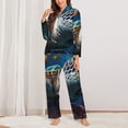 thumbnail image 2 of Picia Ocean Coral Turtle Pattern Women’s Long-Sleeve Sleepwear Set - Soft 2-Piece Loungewear with Pockets, Comfy PJs for Relaxing Nights-XX-Large, 2 of 7