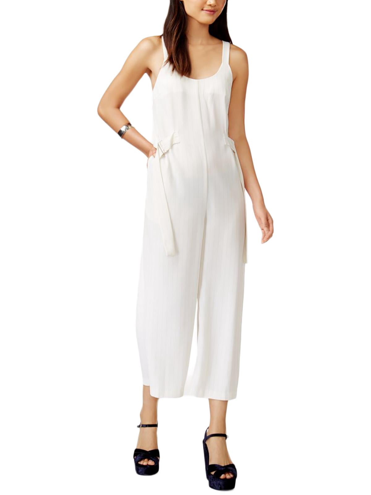 Womens Pinstripe Sleeveless Jumpsuit 