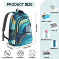 thumbnail image 5 of Teal Gold Marble Backpack for School,Cute School Bag,Schoolbag with Adjustable Shoulder Straps & Padded Back,16.9 Inch, 5 of 5