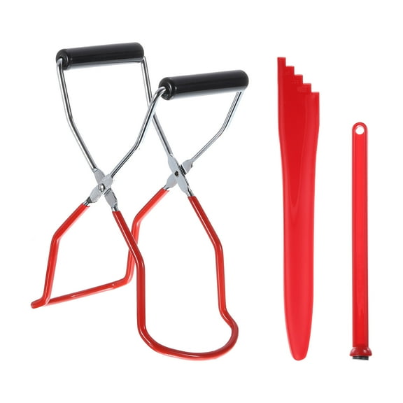 Canning Tools Kit Includes 1Pcs Canning Tongs,1Pcs Jar Lifter,1Pcs Measurer Red