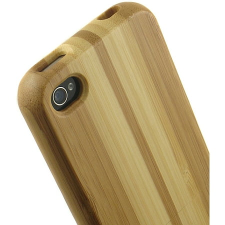 NEW LIMITED LUXURY STRIPED WOOD NATURAL BAMBOO HARD CASE FOR APPLE iPHONE 4S (Best Barcode Reader For Iphone 4s)