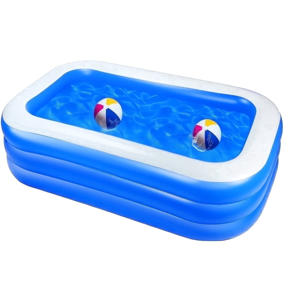 MoonSun Inflatable Pools Kiddie Pool, 71" x 47" x 24" Indoor Rectangle Swimming Pool for Kids, Toddlers, Infant, 3 Layers