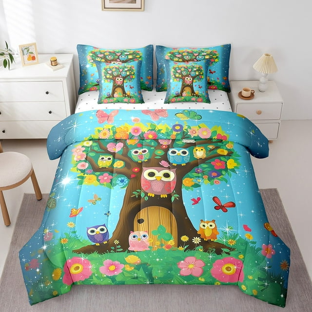 YST Botanical Tree Floral Comforter Set, Queen Size, 7 Pieces