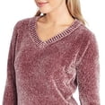 thumbnail image 3 of Orvis Ladies' Chenille Tunic Pullover V-Neck Sweater, Mauve, Small - NEW, 3 of 4