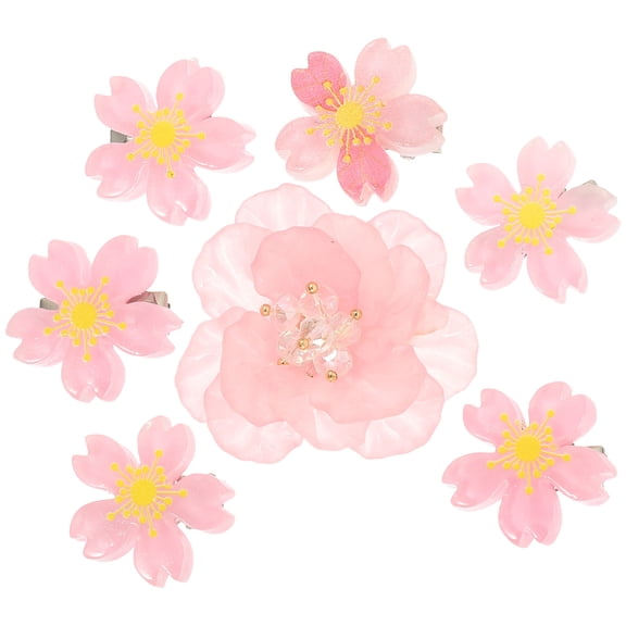 OFFIGAM 7-Piece Faux Flower Hair Clips Set for Women Girls Hair Accessories for School Events