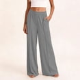thumbnail image 2 of Besolor Womens Wide Leg Pants Elastic High Waisted Casual Loose Loungewear Workout Athletic Gym Yoga Trousers, 2 of 6