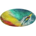 thumbnail image 4 of Colorful Kayaks Glide Across The Lake Washable Round Rug -Circle Area Rugs for Nursery Bedroom, Vintage Non Slip Non Shedding Low Pile Carpet for Living Room Coffee Table Entryway, 4 of 6