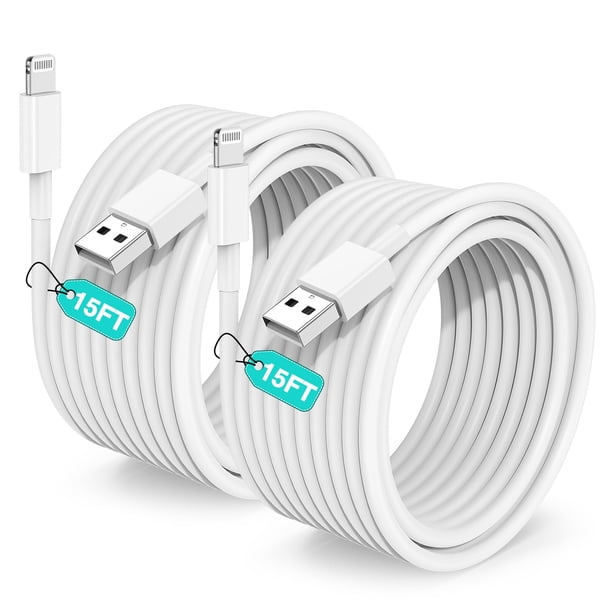 Cable de carga Hcoob de 15 pies/5 m para iPhone 14/13/12/11/X/XR/XS Max