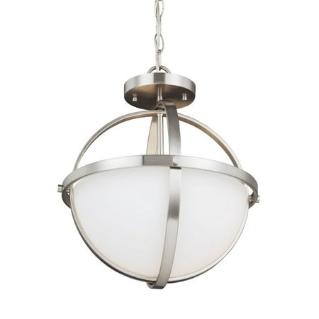 

2-Light Convertible Pendant in Contemporary Style 14 inches Wide By 16.38 inches High-Brushed Nickel Finish-Incandescent Lamping Type Bailey Street