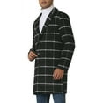 thumbnail image 4 of INSPIRE CHIC Plaid Trench Coat for Men's Color Block Single Breasted Winter Checked Overcoat, 4 of 5