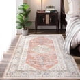 thumbnail image 2 of CAROMIO Washable Living Room Rug Ultra Soft Rug Machine Washable Accent Rug Stain Resistant Ultra Thin Distressed Mats for Bedroom Living Room, 5' x 7' Orange, 2 of 7
