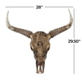thumbnail image 3 of DecMode Bronze Polystone Carved Skull Cow Wall Decor, 3 of 8