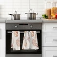 thumbnail image 4 of Yayeee 2 Pack Hand Towels for Bathroom 100% Cotton 16" x 28" Soft Absorbent Kitchen Towel, Red Watercolor Seashells, 4 of 7