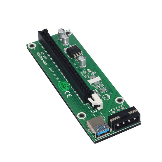 ZheElen 100Pcs VER 003 USB 3.0 PCI-E Riser 1X 4x 8x 16x Extender Riser Adapter Card SATA 15pin Male to 4pin Power Cable For Green 60CM 1Set