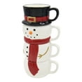 thumbnail image 2 of Holiday Time 4 pack Stoneware Christmas Snowman Stackable Mug Set, 32.8 oz, Festive Drinkware, 2 of 6