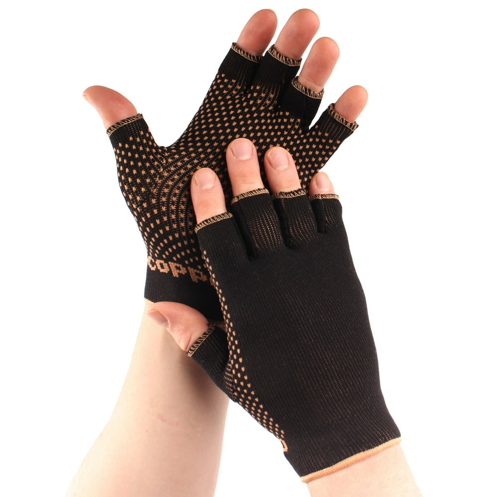 Copper D 1 Pair Black Copper Rayon from Bamboo Copper Compression Gloves for Relief from