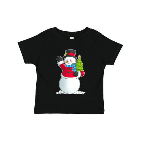 

Inktastic Snowman Holding Christmas Tree Gift Toddler Boy or Toddler Girl T-Shirt