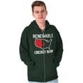 thumbnail image 5 of USA Renewable Energy Climate Change Zip Up Hoodie Men's Women's Brisco Brands 3X, 5 of 6
