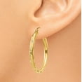 thumbnail image 3 of 14k Yellow Gold Diamond Cut Hoop Earrings Round, 3 of 8