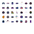 thumbnail image 2 of YEZDIX 35pcs Multicolor Gaming Retro Arcade Neon Stickers Waterproof Vinyl, 2 of 5