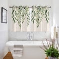 thumbnail image 3 of Eucalyptus Leaves Kitchen Curtains Short 54 Inch Length, Sage Green Spring Botanical Rustic Grommet Top Bedroom Living Room Curtains, Light Filtering Cafe Curtain Drapes 2 Panels Set 84''x54'', 3 of 9