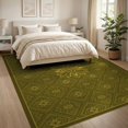 thumbnail image 3 of ODIKA 8'x10' Washable Area Rug Mid Century Geometric Tone Vintage Chartreuse Beige Cream Tan for King Size Bedroom Under Bed, Master Suite, Non-Shedding, Easy Care, 3 of 7