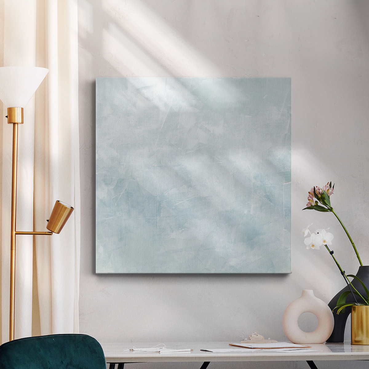 Wexford Home Drifting Blue I-Premium Gallery Wrapped Canvas, 24" x 24" - Ready to Hang