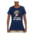 thumbnail image 2 of Wild Bobby, Pitbull to all Haters Funny, Animal Lover, Women Graphic Tee, Navy, Medium, 2 of 4