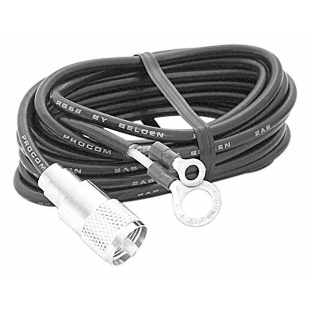 Cable Procomm RG58A/U de 1,8 m con conector PL259 a terminal de anillo