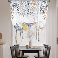 thumbnail image 3 of Blue Coastal Tie Up Curtains 45 Inches Long, Kitchen Window Curtains Over Sink, Summer Beach Starfish Weeping Eucalyptus Small Window Curtains Shade Balloon Curtains Valances for Bedroom/Cafe 34"x45", 3 of 8