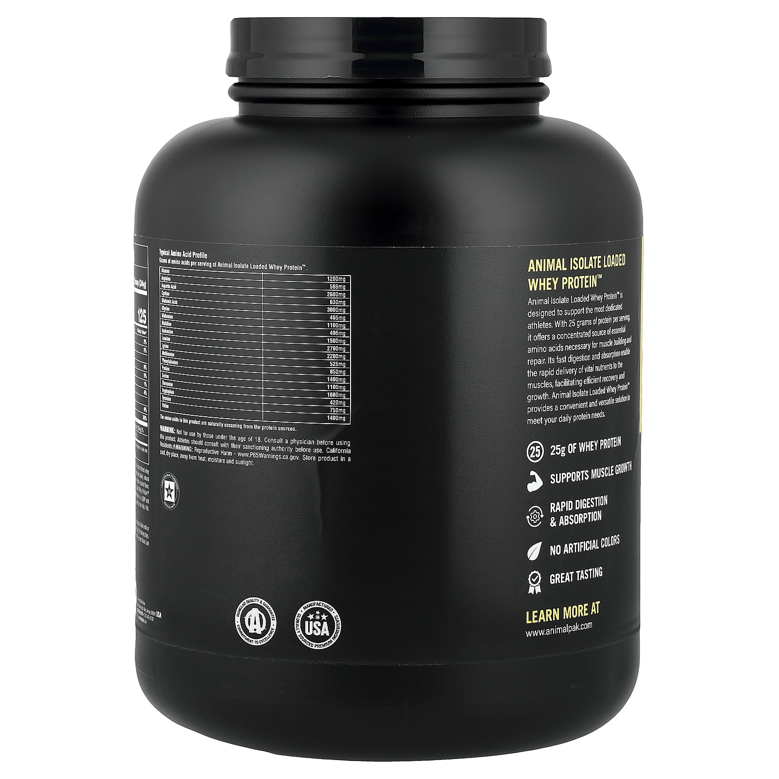 Animal Isolate Loaded Whey Protein Powder, Chocolate , 4 lb (1.81 kg)