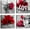 RED ROSE, variant on Pink Rose Wall Art for Bedroom Retro Floral Love Sign Modern Artwork Black and White Flower Wall Decor Romantic Pictures Gray Paintings Bathroom Dining Room Accessories Home Decorations 16x16 4Pcs