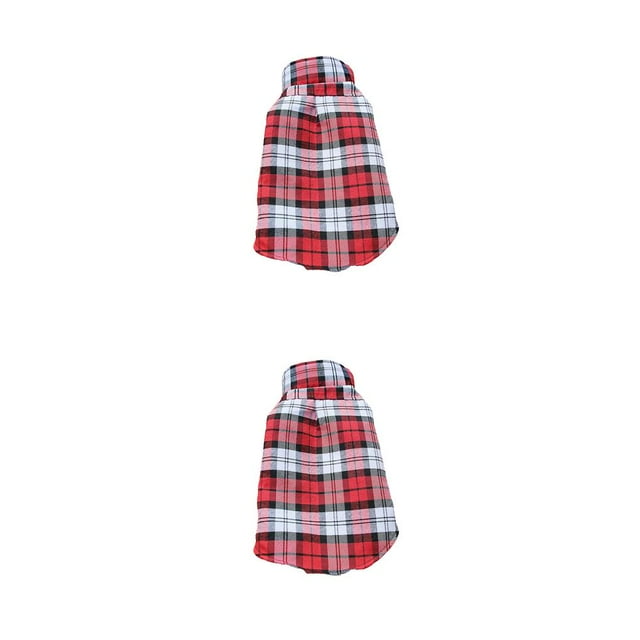 Camisa a cuadros para mascotas Methold Suavidad Transpirable Azul Rojo L 2piezas