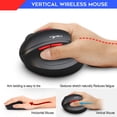 thumbnail image 3 of HXSJ 7D Wireless Mouse 2.4GHz Gaming Mouse Ergonomic Design Vertical Mouse 2400DPI USB Mice For, 3 of 8