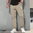 thumbnail image 2 of WTOBBY Men's Solid Color Convertible Cargo Pants, Outdoor Hiking Fishing 2-in-1 Shorts to Pants with Multiple Pockets, Practical,Khaki S, 2 of 8