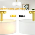 thumbnail image 6 of Costway 3-Light Semi Flush Mount Ceiling Light Fixture Glass Drum Pendant Lamp, 6 of 12