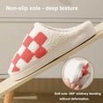thumbnail image 3 of Checkered Slippers for Women and Men - Fuzzy House Slippers with Memory Foam, Comfy Plush Fluffy Indoor House Shoes, Cozy Warm Slip on Bedroom Slippers with Non-Slip Sole, 3 of 5