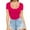 Watermelon Red, variant on Womens Sexy Short Sleeve Sequin Blouse Loose Fit V Neck Casual Top 2025 Trendy Comfort Soft Fashion Pullover
