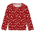 thumbnail image 4 of Edvintorg Girls Shirts Size 3-14 Cute Valentine's Day Heart Printing Pullover Tops Spring Holiday Crewneck Long Sleeve Dressy Casual Blouses, 4 of 7