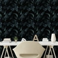 thumbnail image 2 of Ambesonne Botanic Peel & Stick Wallpaper for Home, Banana Leaves in Dark Night, 13"x36", Dark Blue Grey Black, 2 of 5