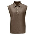 thumbnail image 6 of LODIENY Tank Tops for Men Summer Sleeveless Henley Shirts Vintage Distressed Washed V Neck Button Muscle T-Shirts Loose Fit Casual Athletic Workout Collared Tees Vest Brown XL, 6 of 6