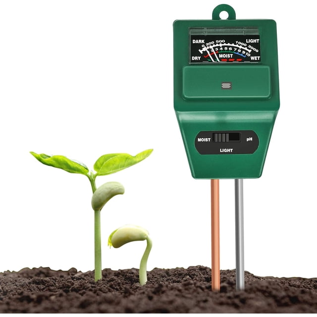 Accurate Probe for Indoor Outdoor Use, Soil Moisture Meter Comprehensive Testing Ranges Designed for Soil Measurements Plant Care Tool, 3-in-1 Soil Tester User-Friendly