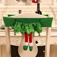 thumbnail image 4 of Injueey Funda para silla de Navidad de pierna larga, banda antideslizante para comedor, Festival de Navidad, cinturón de cintura de alce bonito, funda Kits de decoración para fiestas Elfo verde Injueey HA069383-02, 4 of 6