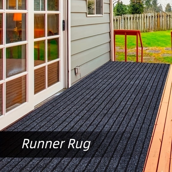 Non Slip Runner Rug with Rubber Backing, Machine Washable Indoor Outdoor Hallway Carpet, Striped Pattern Rectangle Area Rug