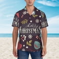 thumbnail image 4 of Balery Merry Christmas Print Men's Hawaiian Shirts Short Sleeve Beach Shirt Relaxed Fit Vacation Button Down Shirts-Small, 4 of 9