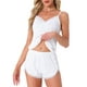 thumbnail image 1 of Conjuntos de pijama para mujeres INSPIRE CHIC, ropa de noche sin mangas, top de tirantes con ribete de encaje en forma de V y pantalones cortos, trajes de lencería XL blancos, 1 of 6