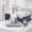 Dark Gray, variant on LammaLoe California King Size Comforter Set 9 Piece Reversible Comforter Set California King Bed in a Bag California King All Season, California King Bed In A Bag With 2 Memory Foam Pillows 