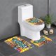 thumbnail image 1 of La Hora de los Banana Splits Juego de 3 alfombras de baño de coral fleece: tapete de baño + alfombra de inodoro en forma de U + funda de tapa de inodoro en forma de O, 1 of 6