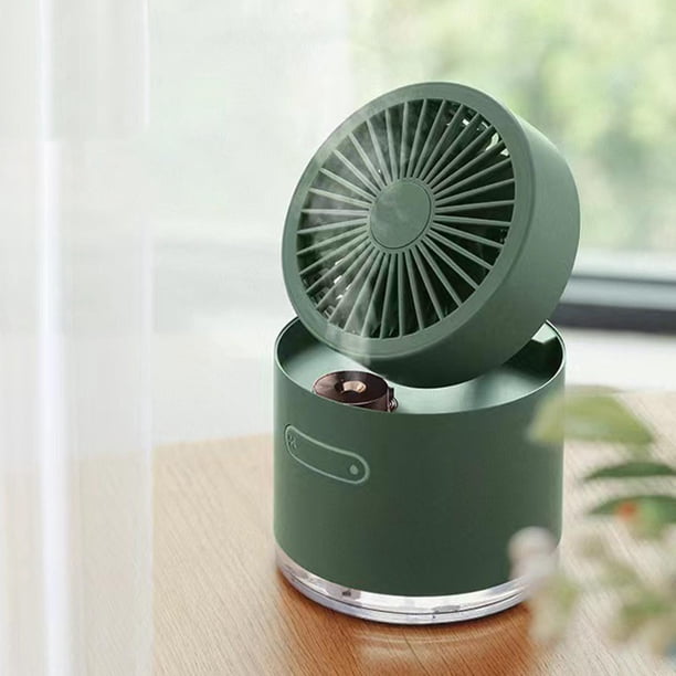 ventilador de aire acondicionado, plegable, silencioso, ajustable, USB, recargable, difusor de refrigeración personal para dormitorio, viajes, Verde BLESIY Ventilador de escritorio